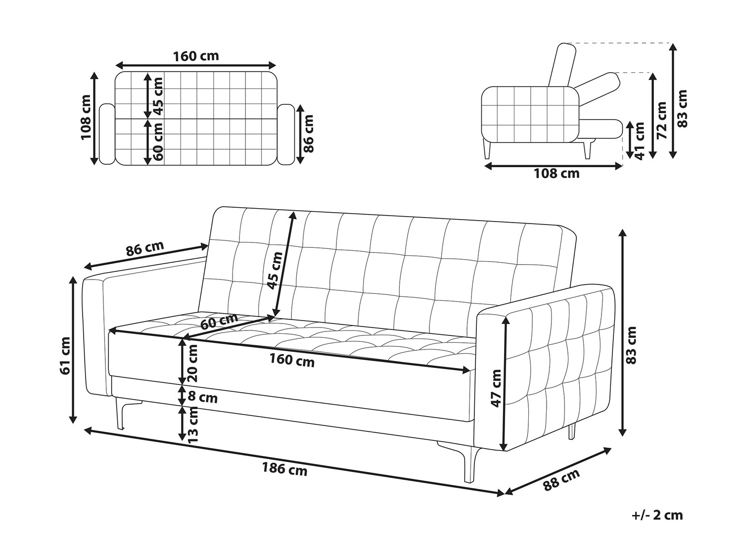 Diivanvoodi Felvena 103 (Must)