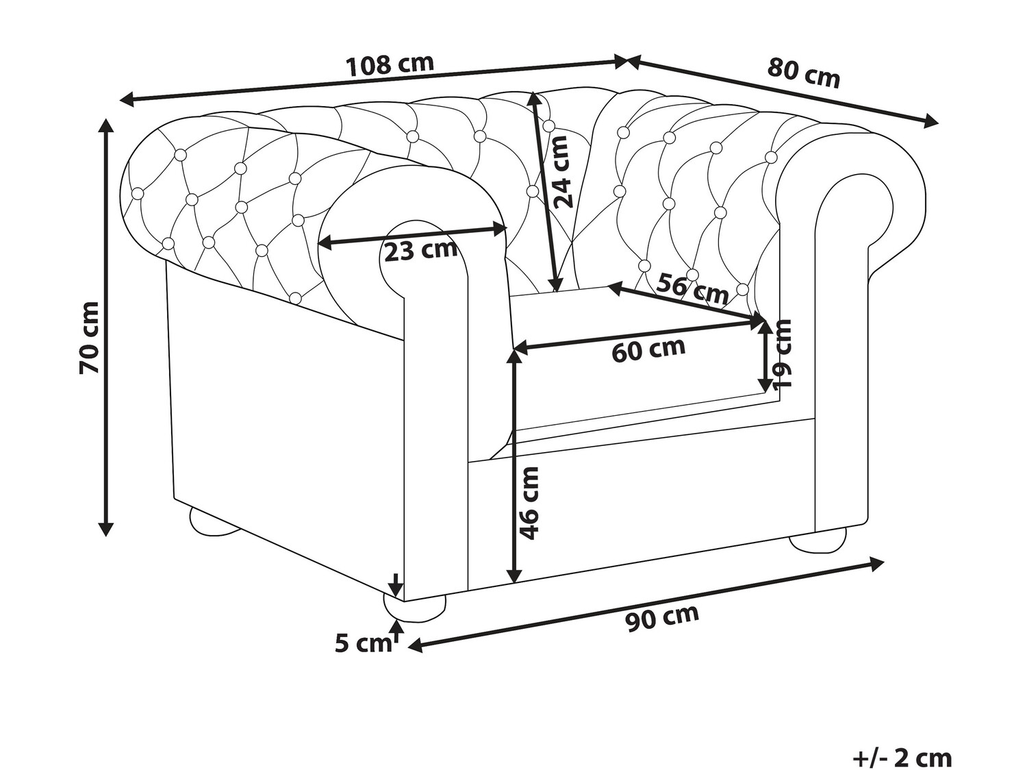 Chesterfield tugitool Cirdoro 105 (Koor)