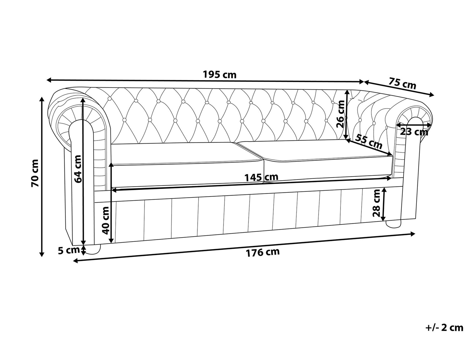 Chesterfield diivan Cirdoro 108