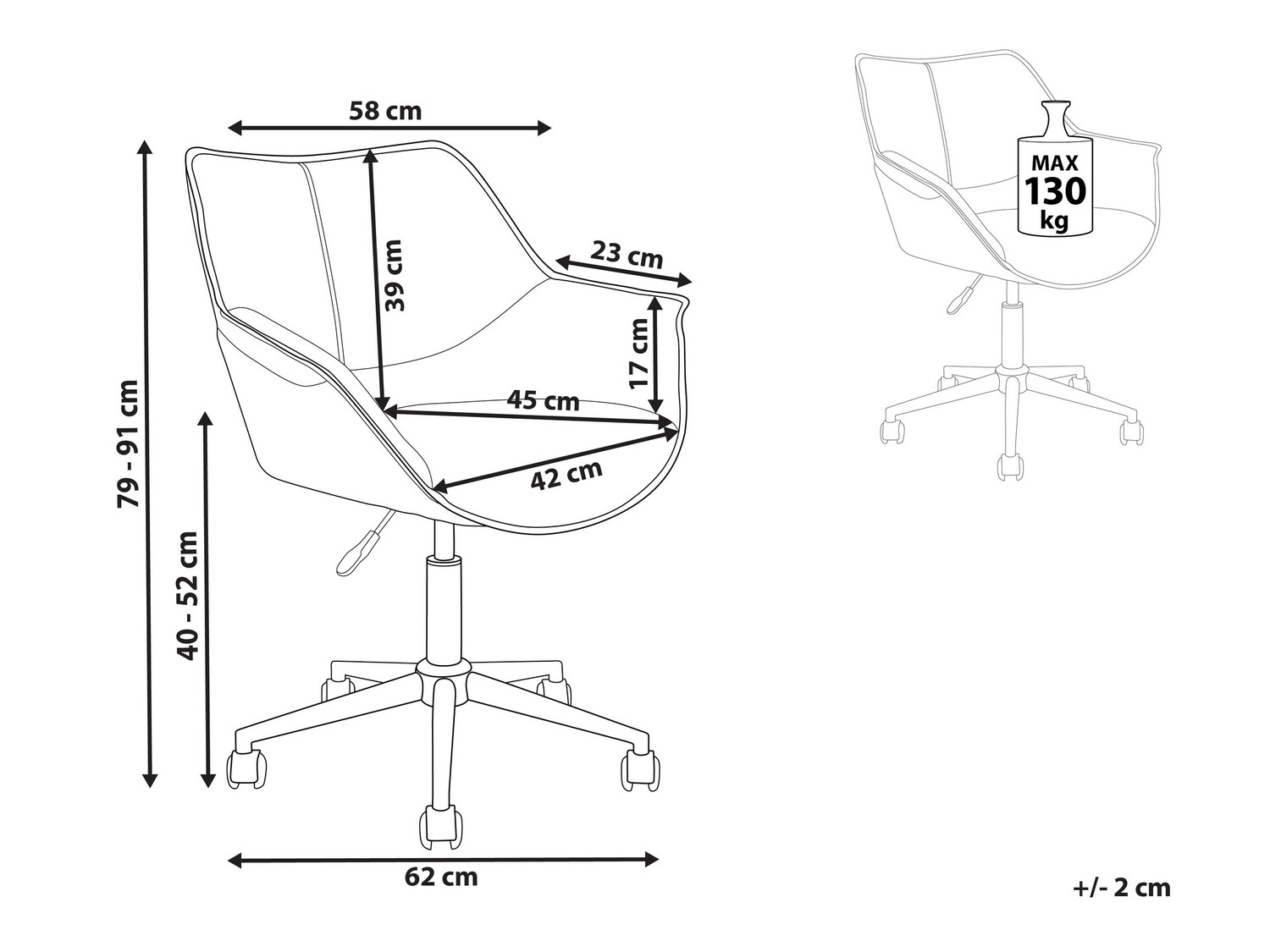 Kontoritool Berwyn 899 (Must)