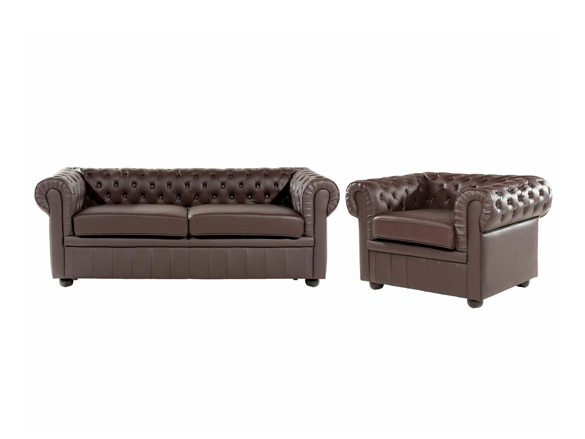 Chesterfield pehme mööbli komplekt Cirdoro 112 (Tumepruun)