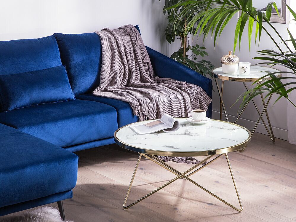 Diivanilaud Berwyn 982 (Valge marmor + Kuldne)