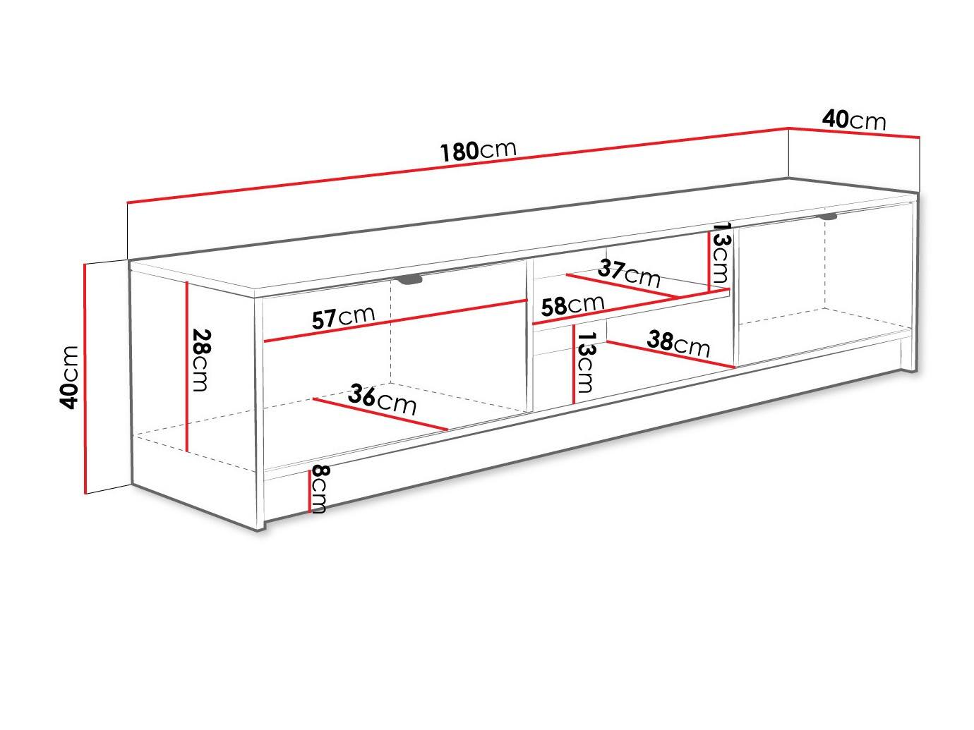 TV-alus Comfivo Larmire 104 (Valge)