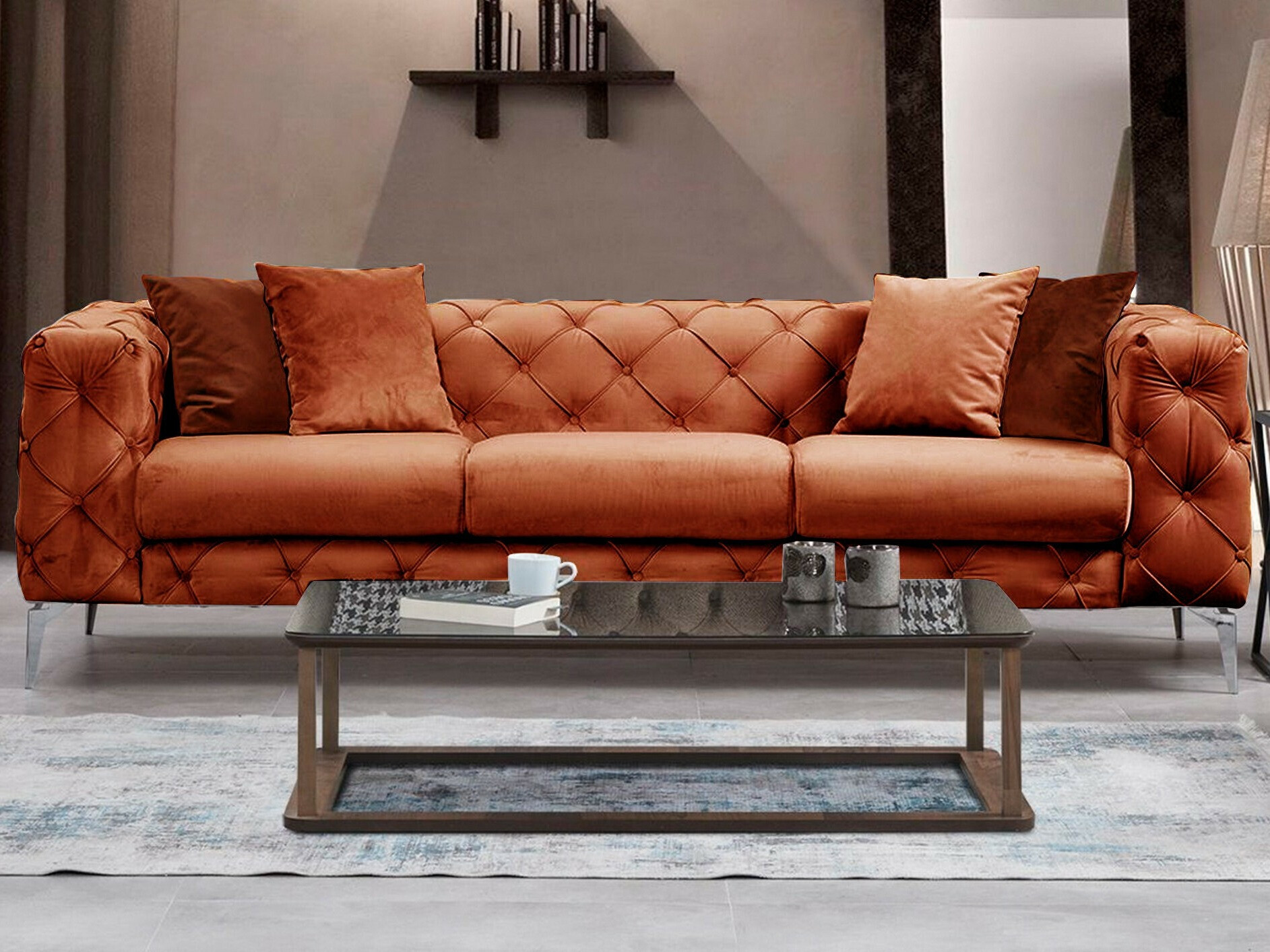 Chesterfield diivan Altadena 356 (Oranž)