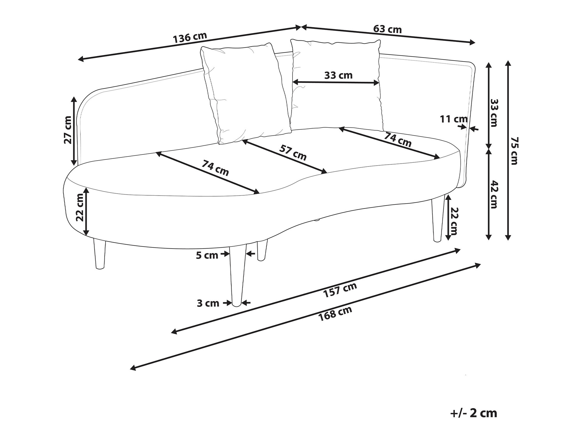 Kušett Berwyn 537 (Taupe)
