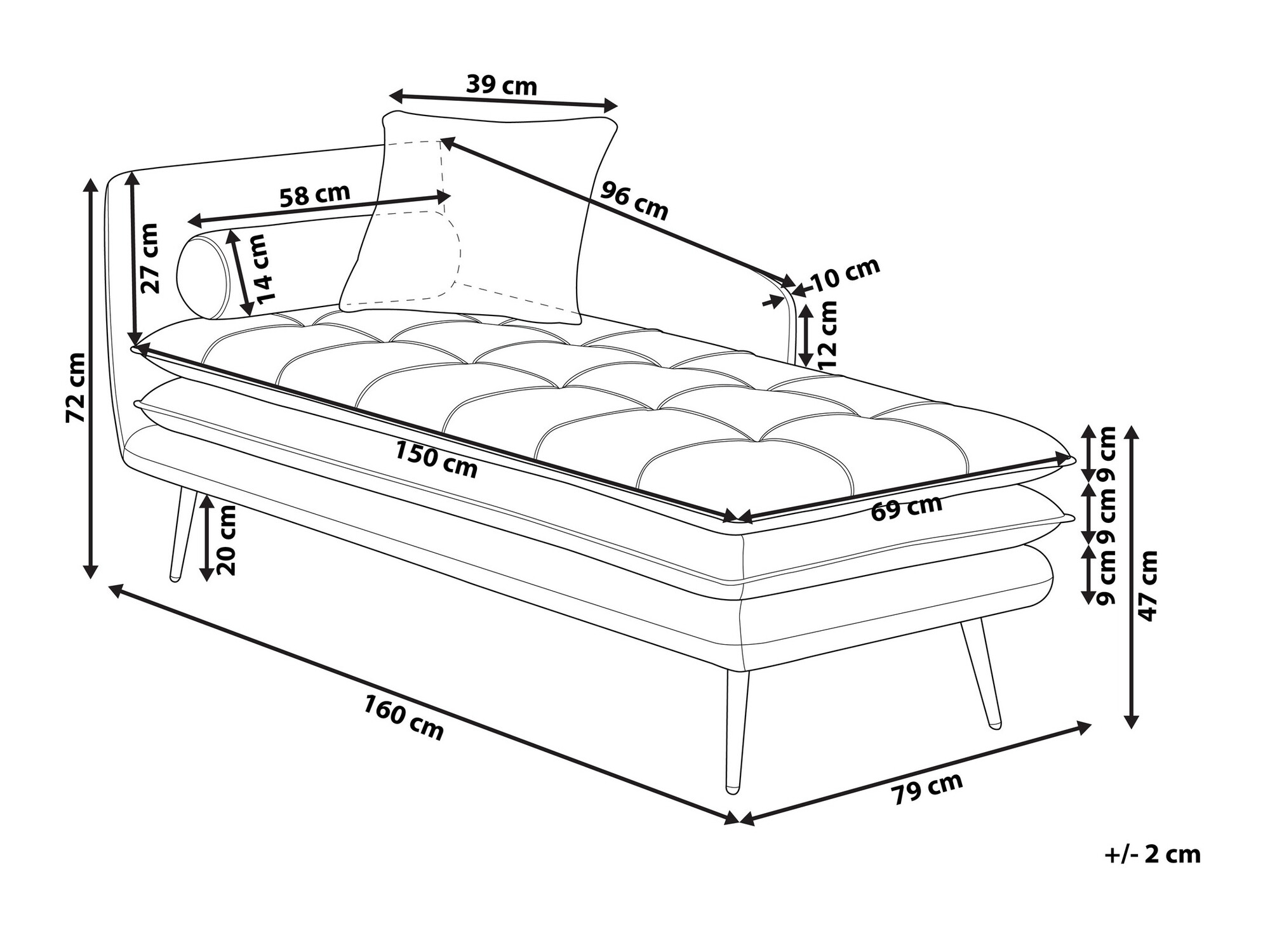 Kušett Berwyn 1044 (Pruun + Valge)