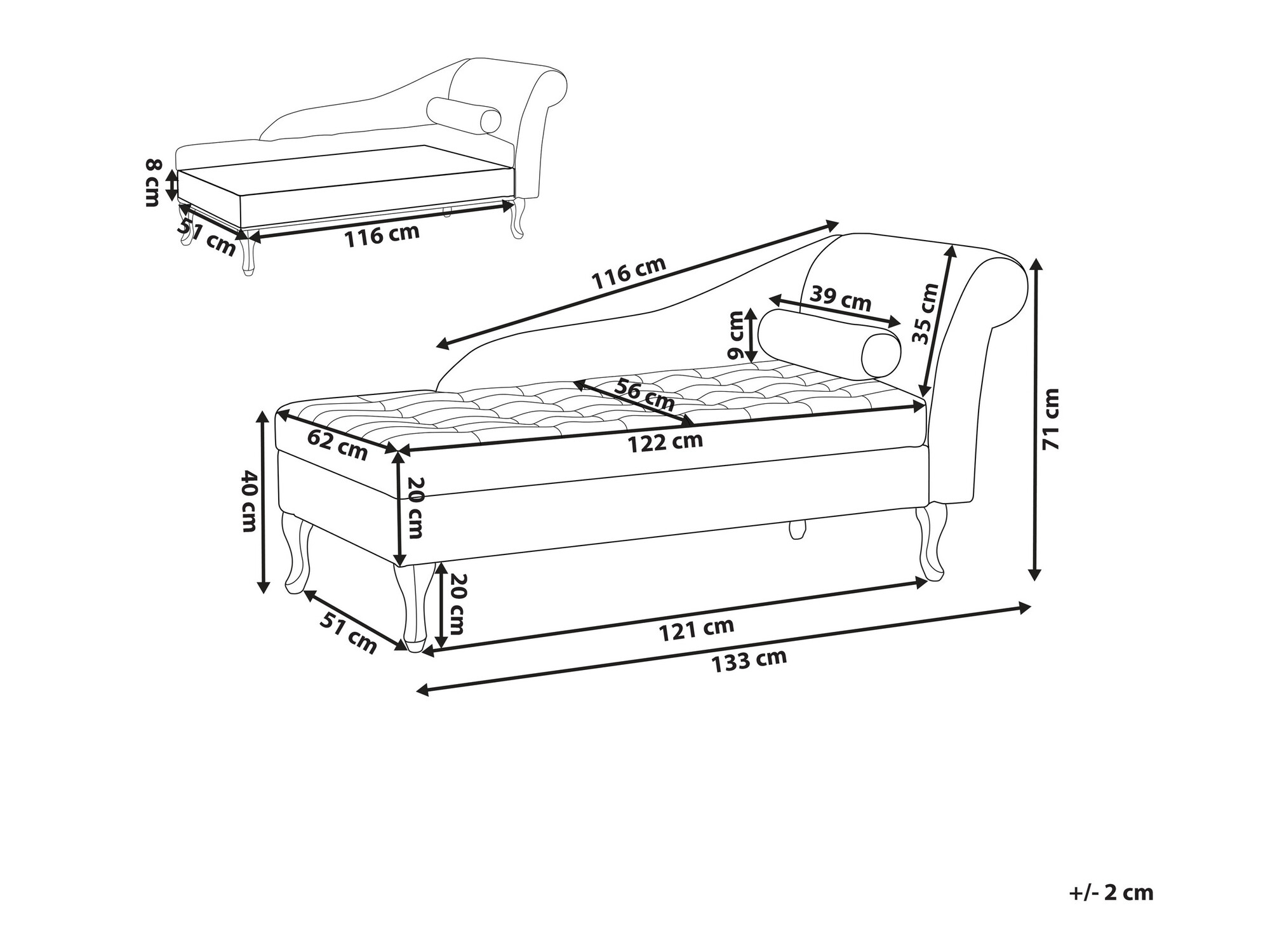 Kušett Berwyn 1074 (Helehall)