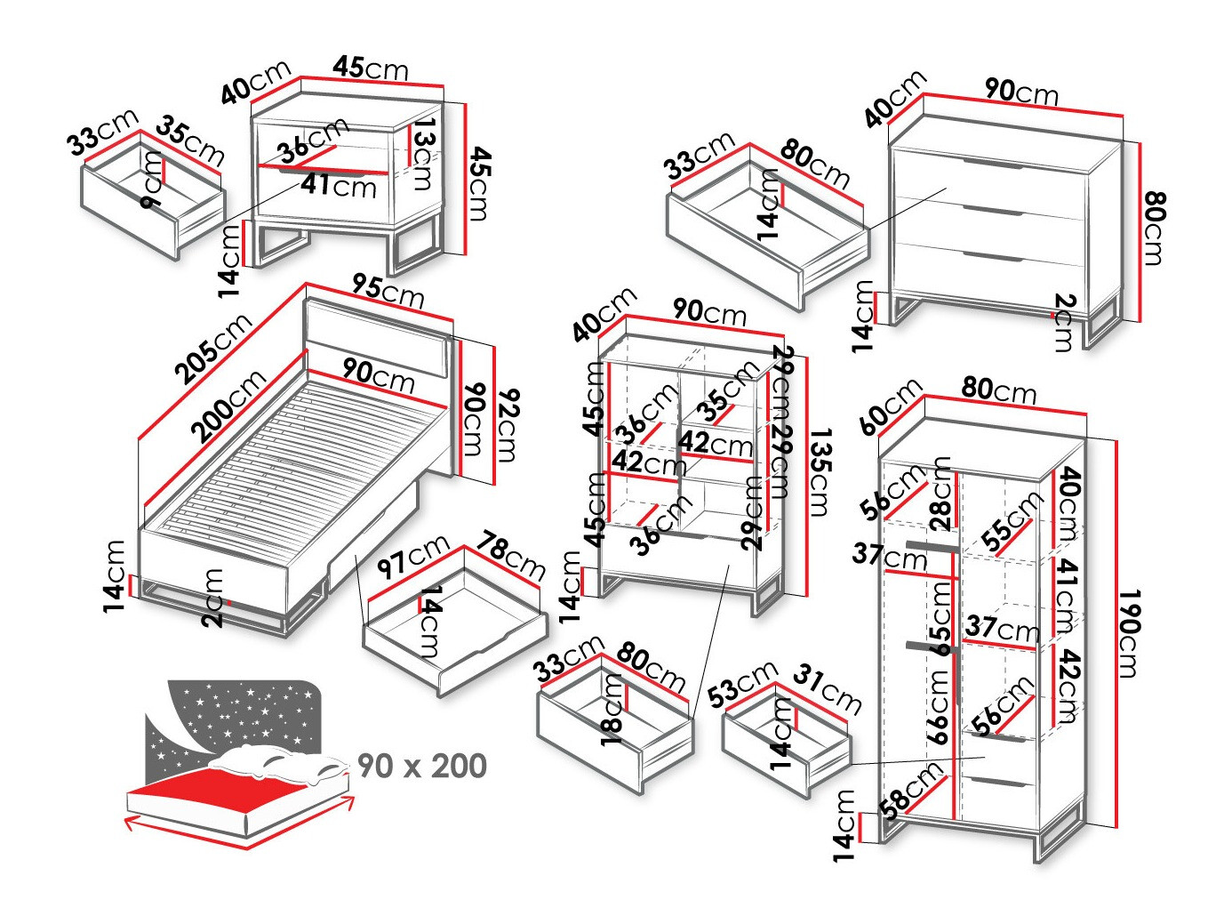 Magamistoakomplekt Romcama 112
