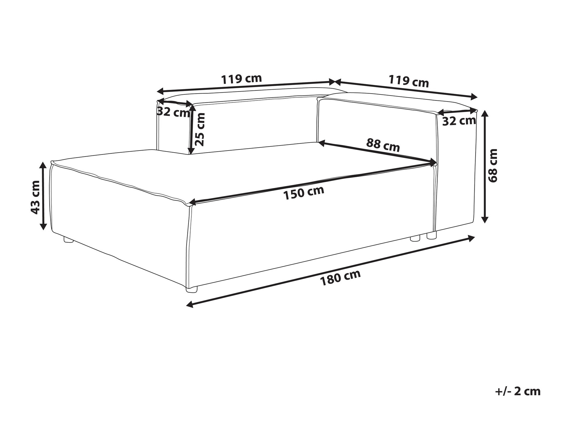 Modulaarne istumisnurk Enofloi 100 (Beež)