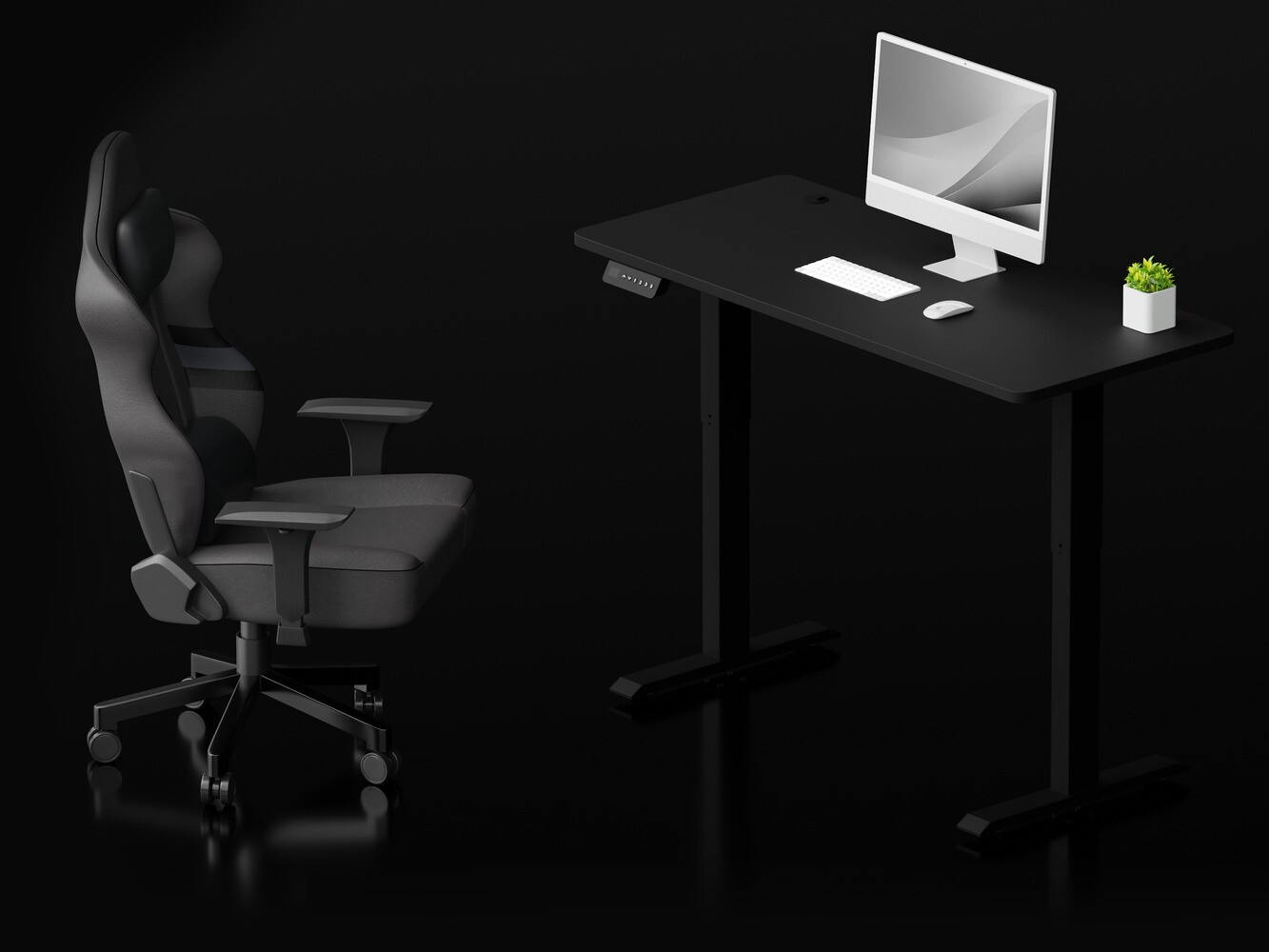 Reguleeritava kõrgusega töölaud Lodi 100 (Must)