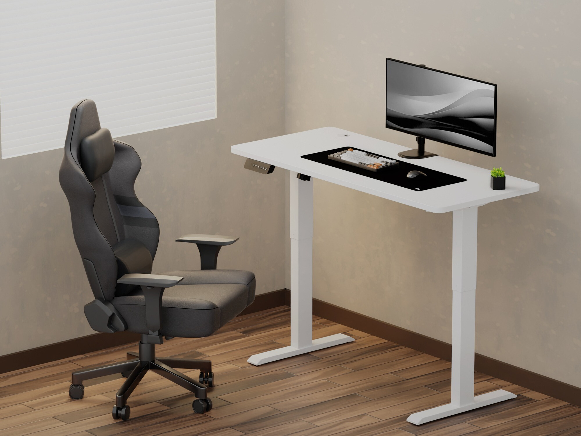 Reguleeritava kõrgusega töölaud Lodi 100 (Valge)