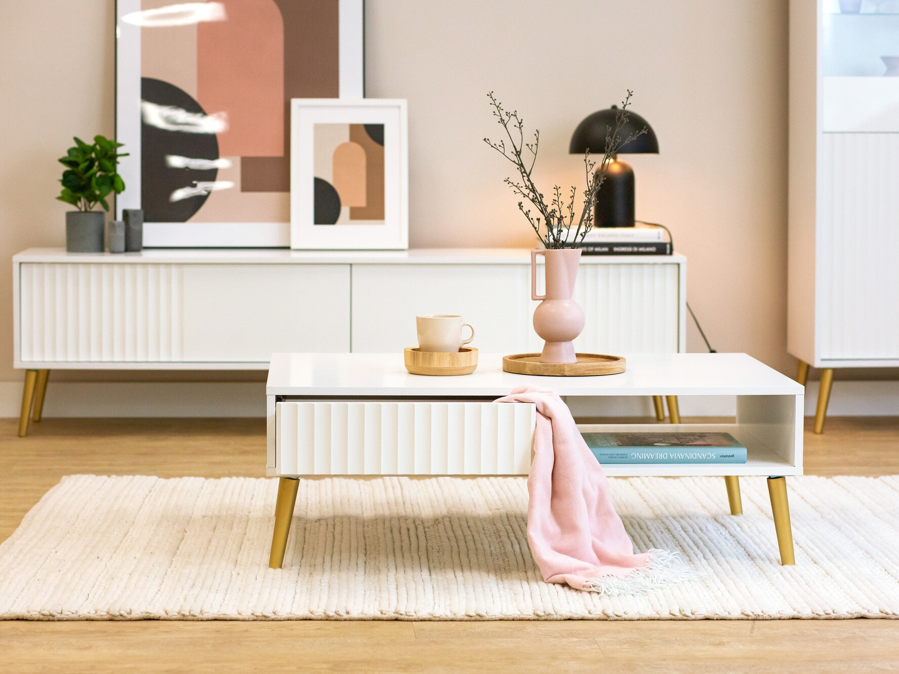 Diivanilaud Cirferi 103 (Valge + Kuldne)