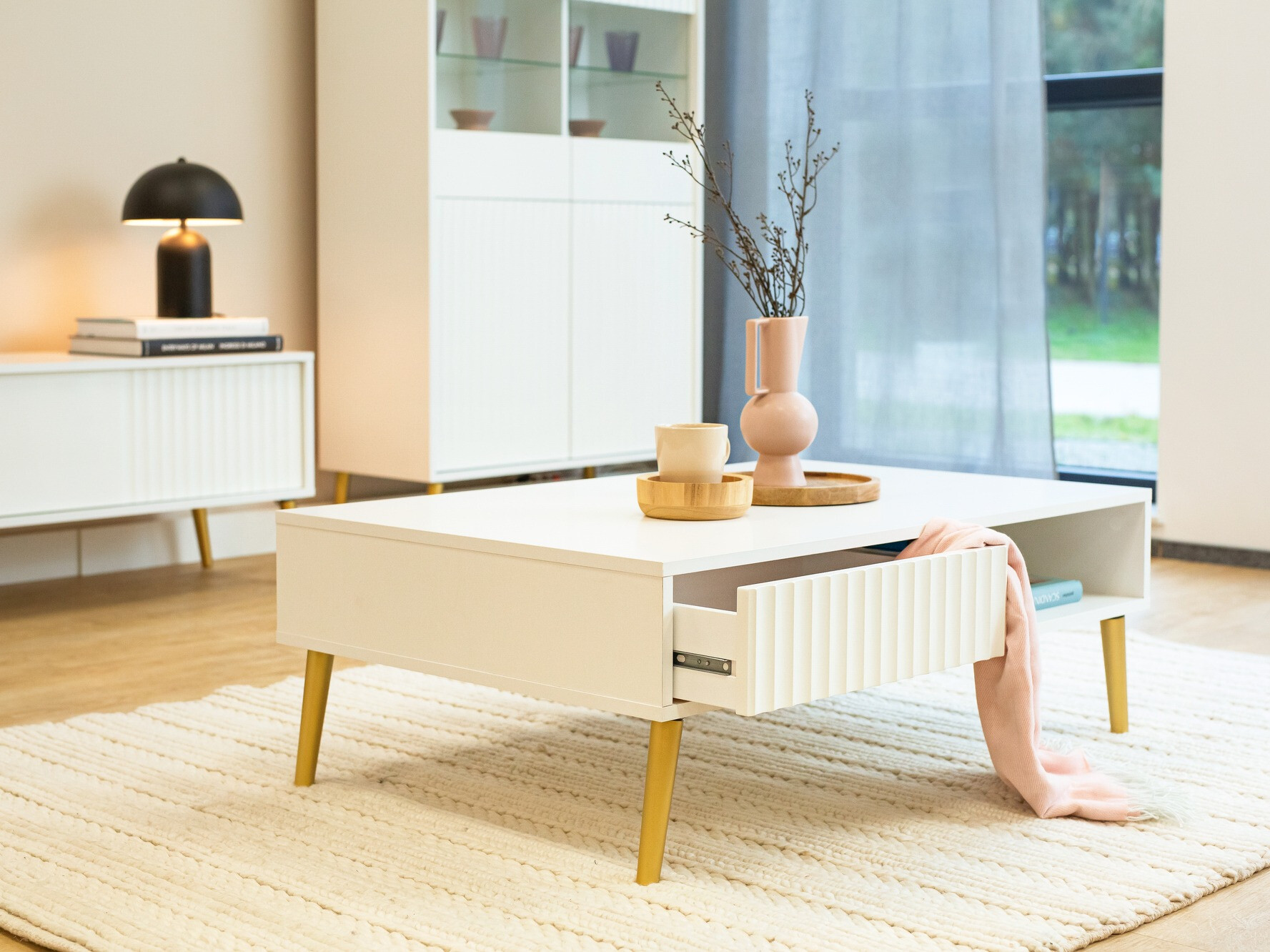 Diivanilaud Cirferi 103 (Valge + Kuldne)