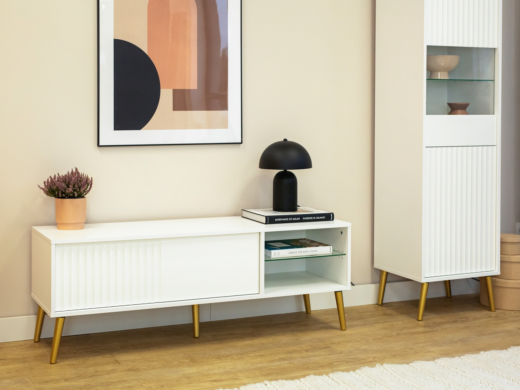 TV-alus Cirferi 104 (Valge + Kuldne)