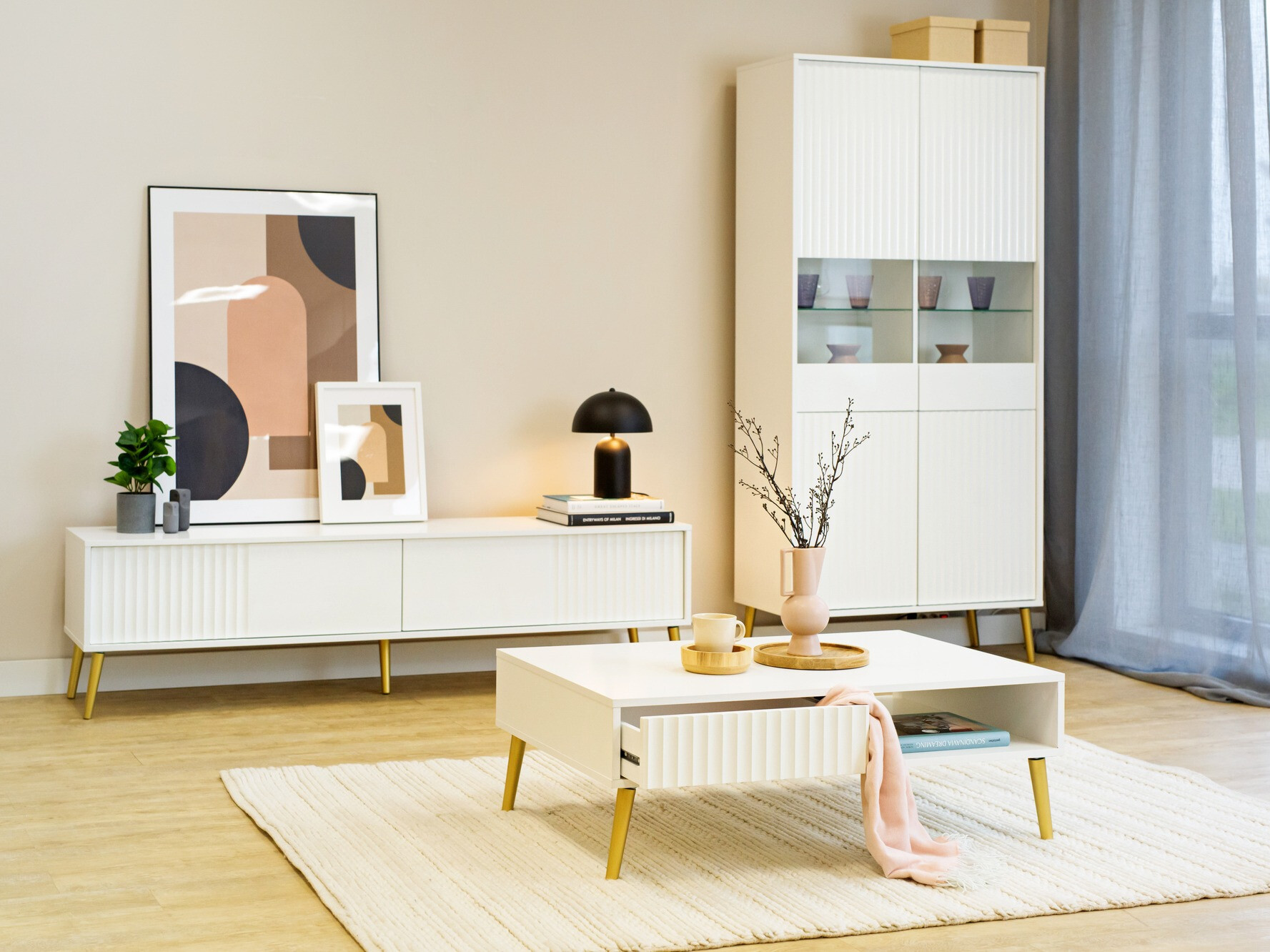 TV-alus Cirferi 105 (Valge + Kuldne)