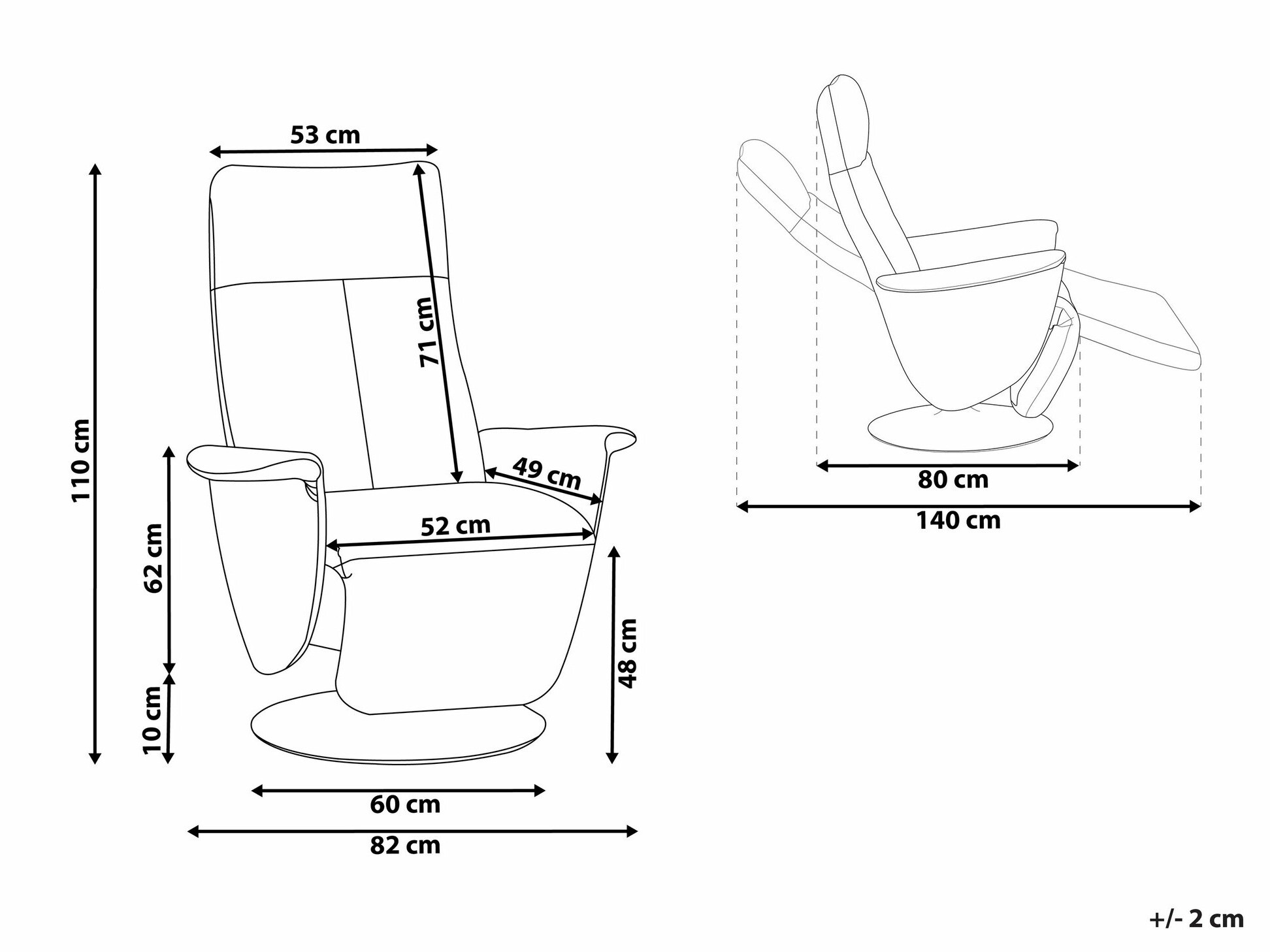 Tugitool recliner Berwyn 1313 (Must)