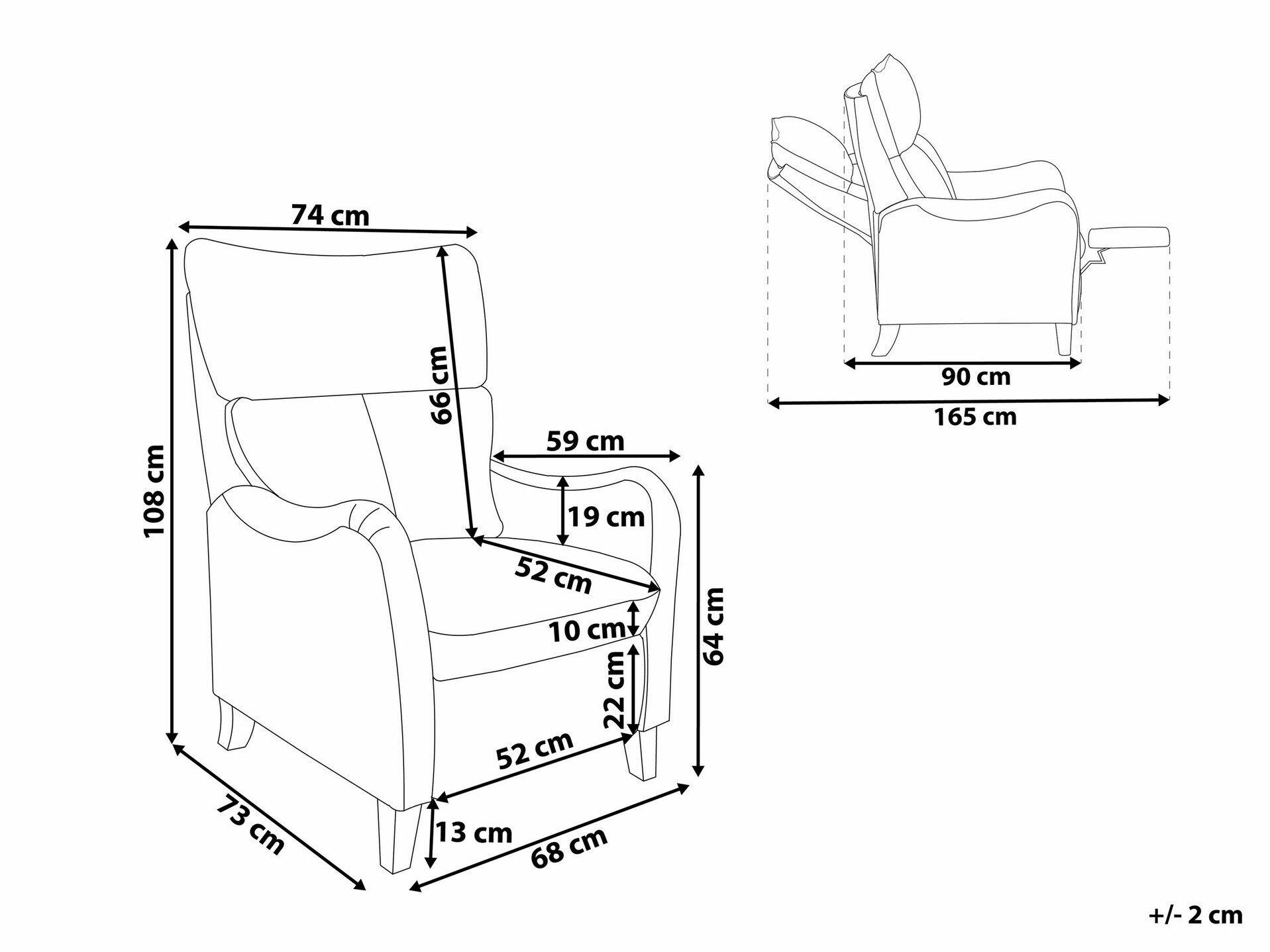 Tugitool recliner Berwyn 1329 (Beež + Ere puit)