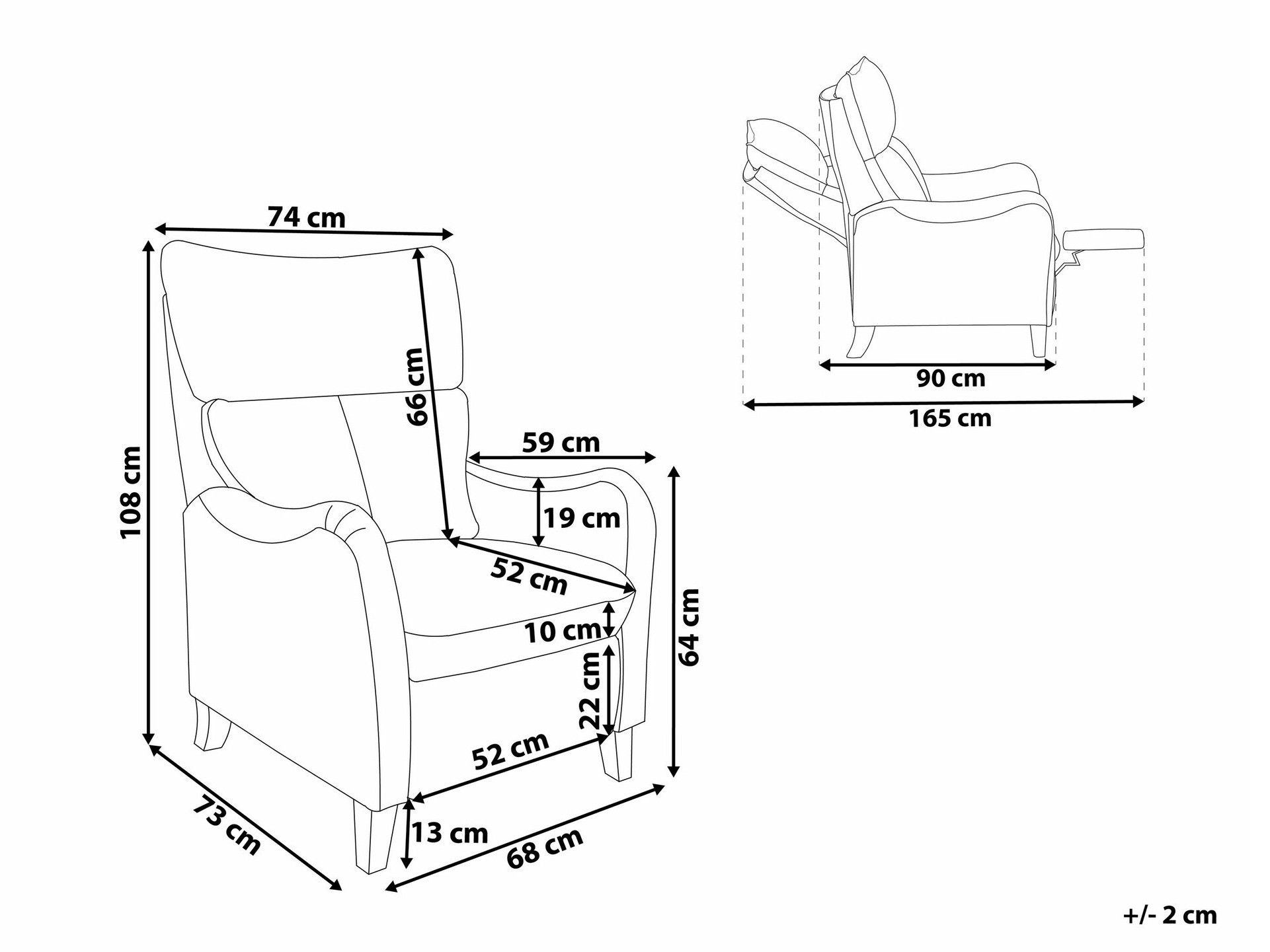 Tugitool recliner Berwyn 1329 (Must + Hall)