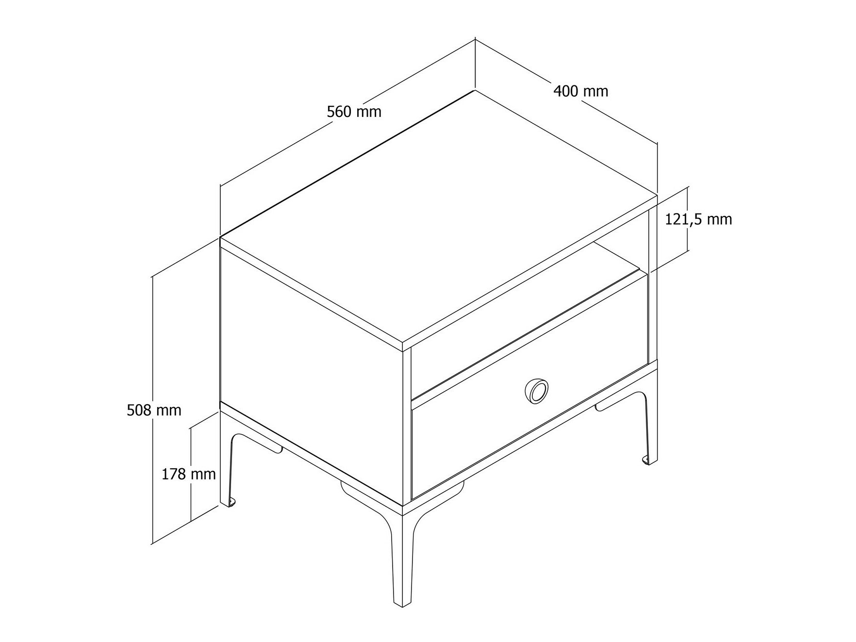 Öökapp Kailua 1516 (Pähkel + Valge marmor)