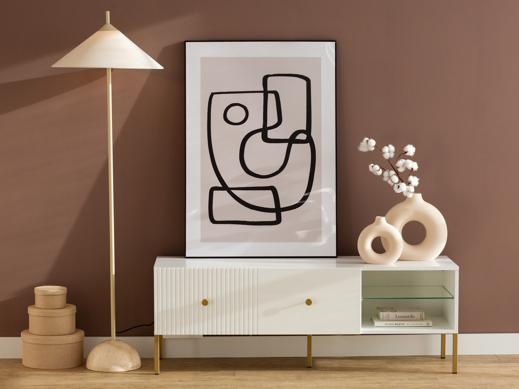 TV-alus Etliva 104 (Valge + Kuldne)