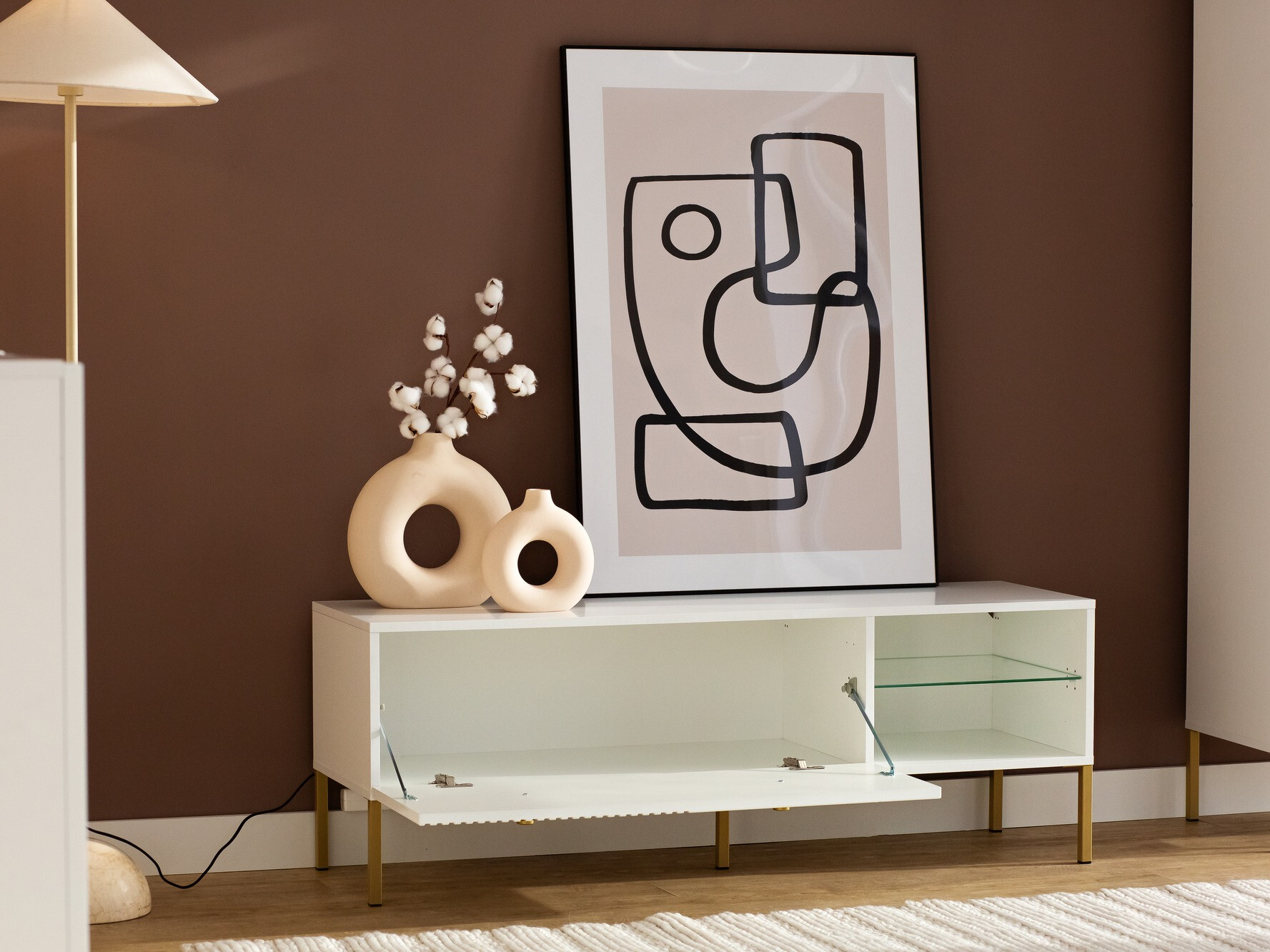 TV-alus Etliva 104 (Valge + Kuldne)