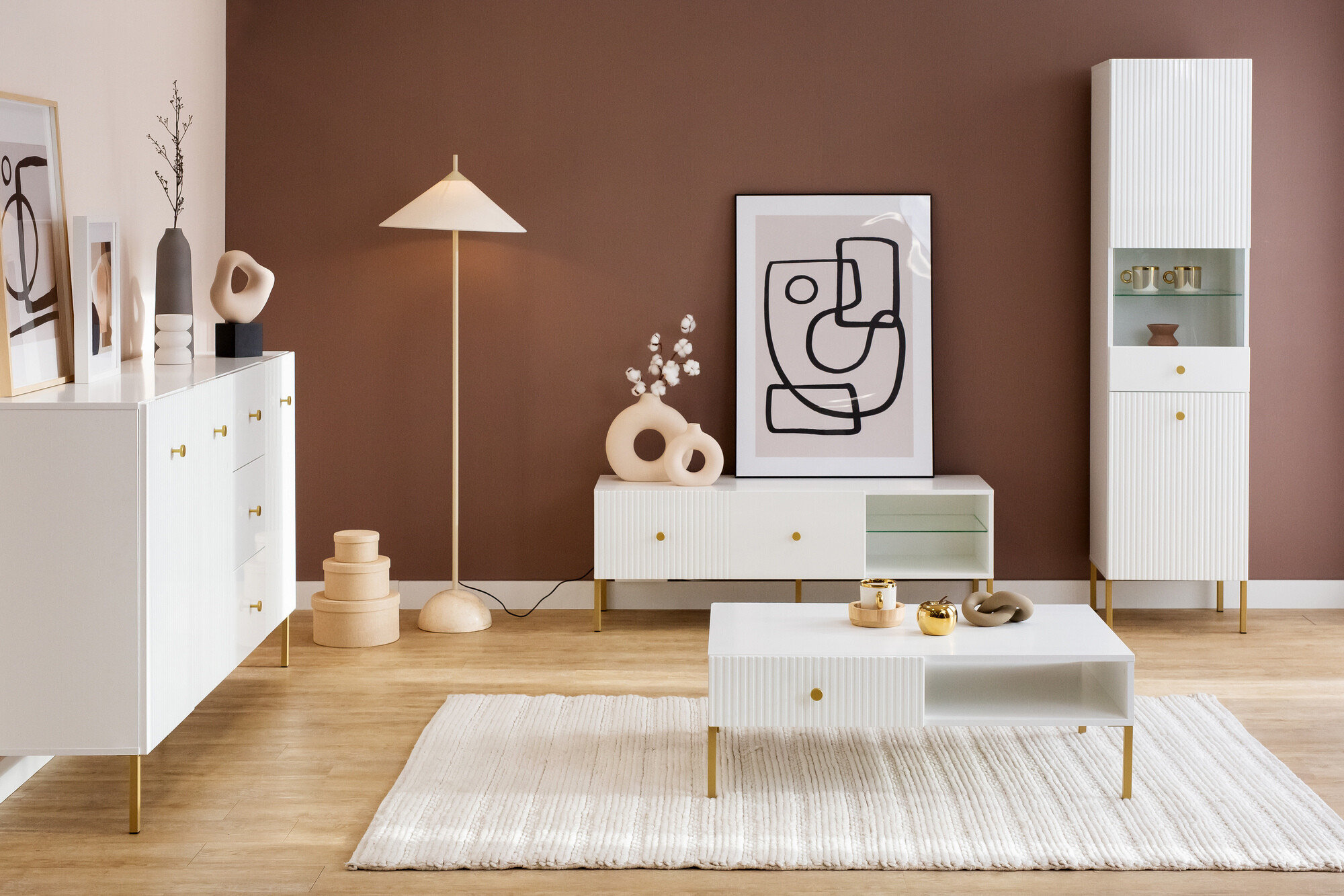 TV-alus Etliva 104 (Valge + Kuldne)