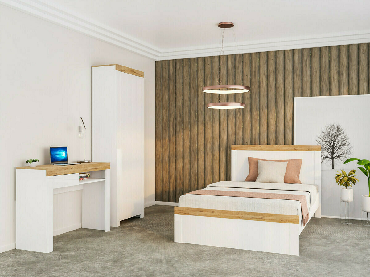 Voodi Sonsoru 138 (Valge + Tamm)