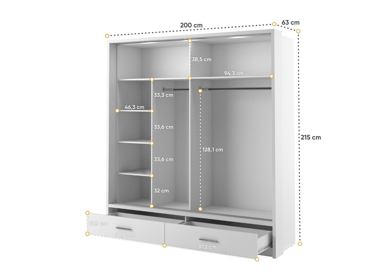 Riidekapp Fresno 104 (Valge)