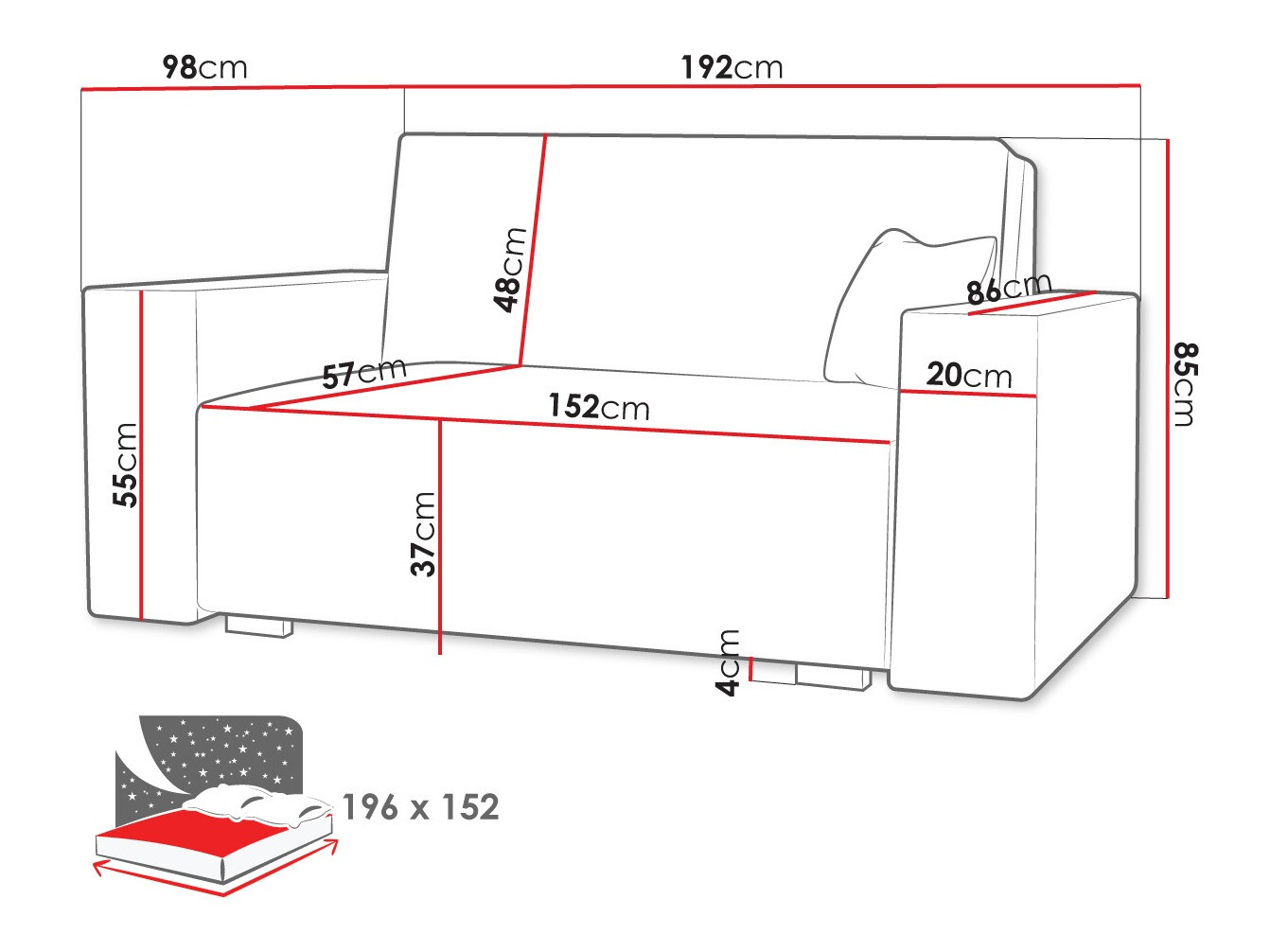 Diivanvoodi Columbus 197 (Neve 3)