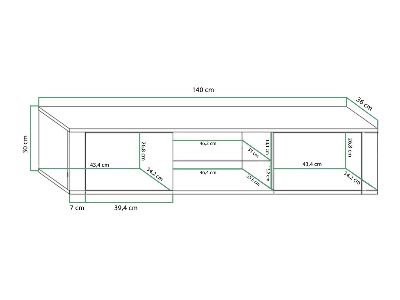 TV-alus Gilroy 104 (Valge + Läikiv valge)