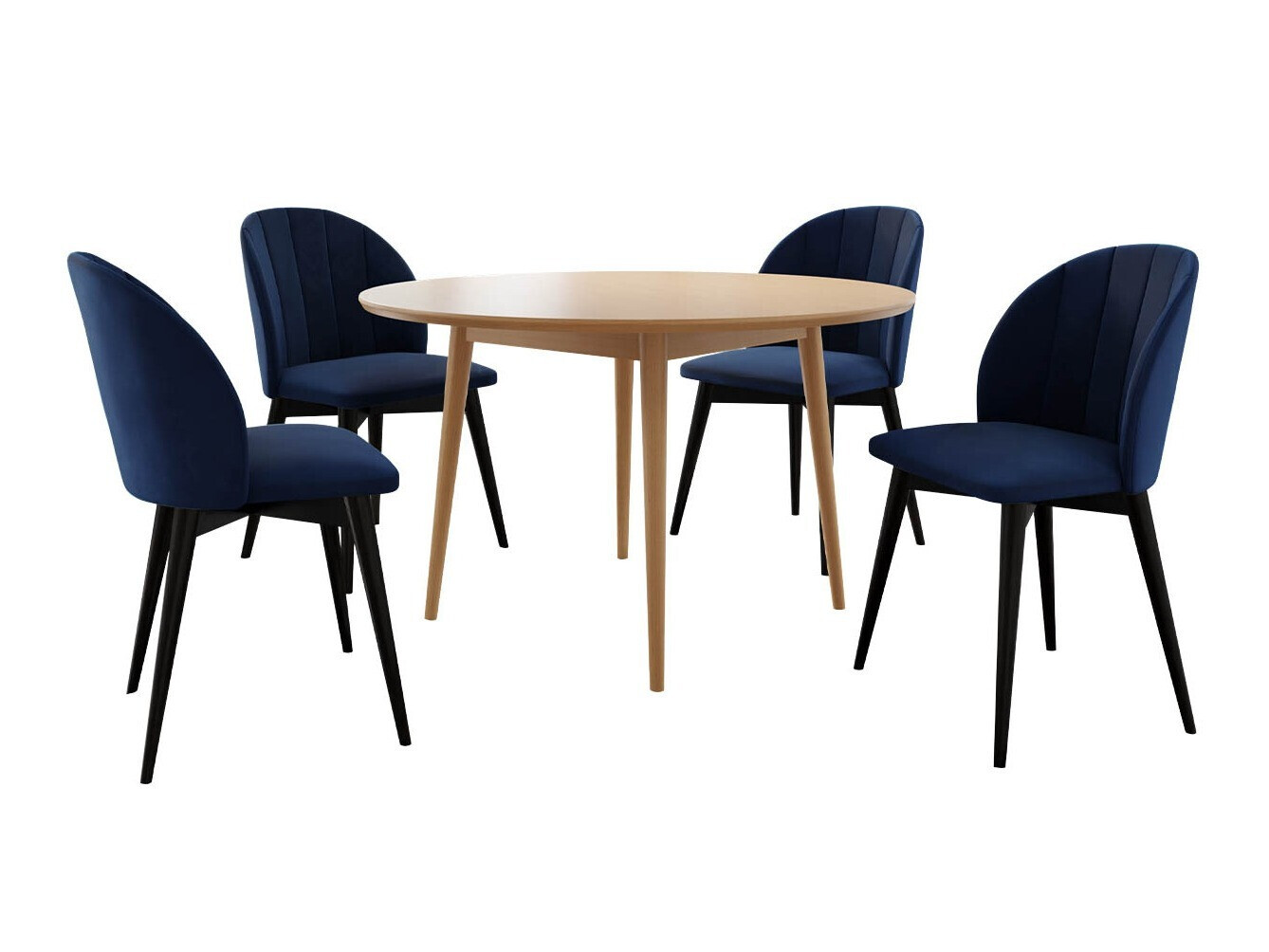 Söögitoakomplekt Racine 127 (Must + Magic Velvet 2216)