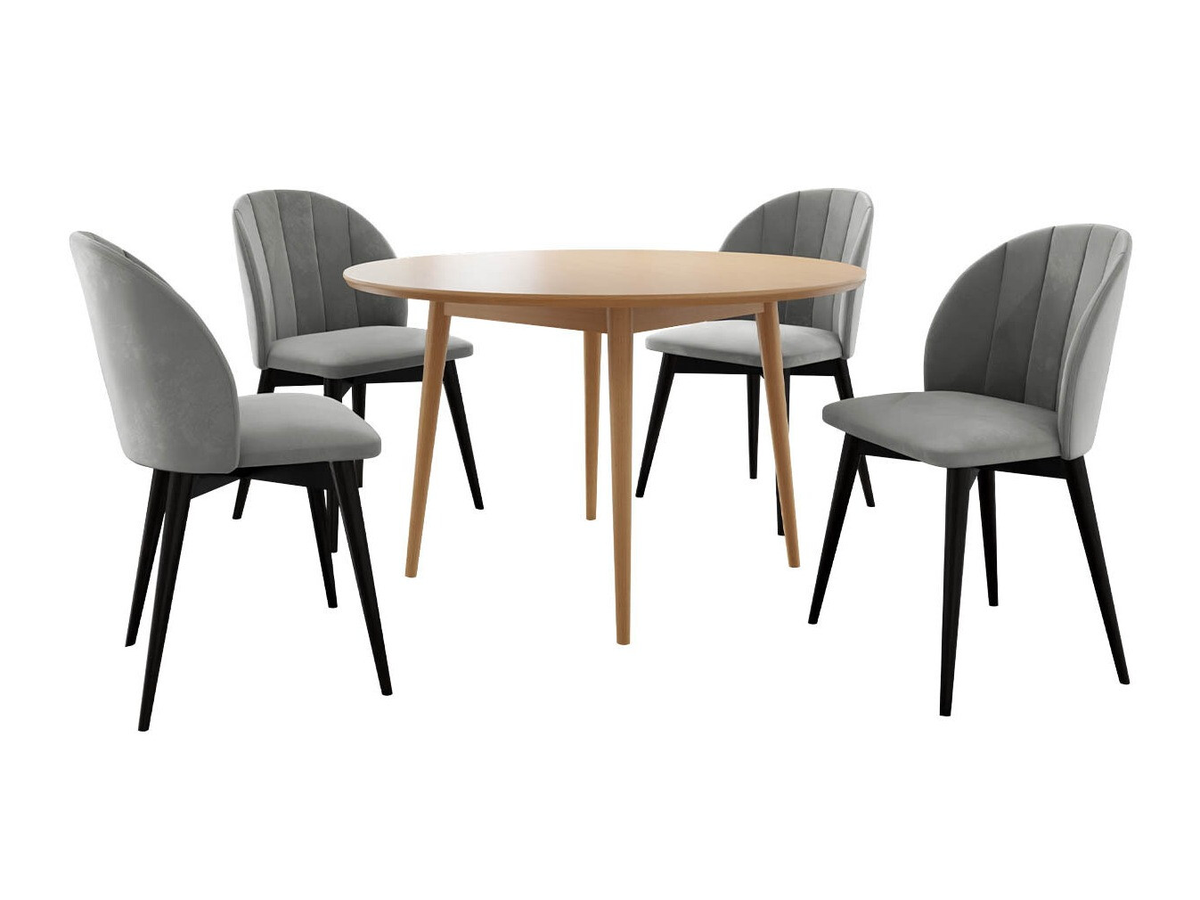 Söögitoakomplekt Racine 127 (Must + Magic Velvet 2217)