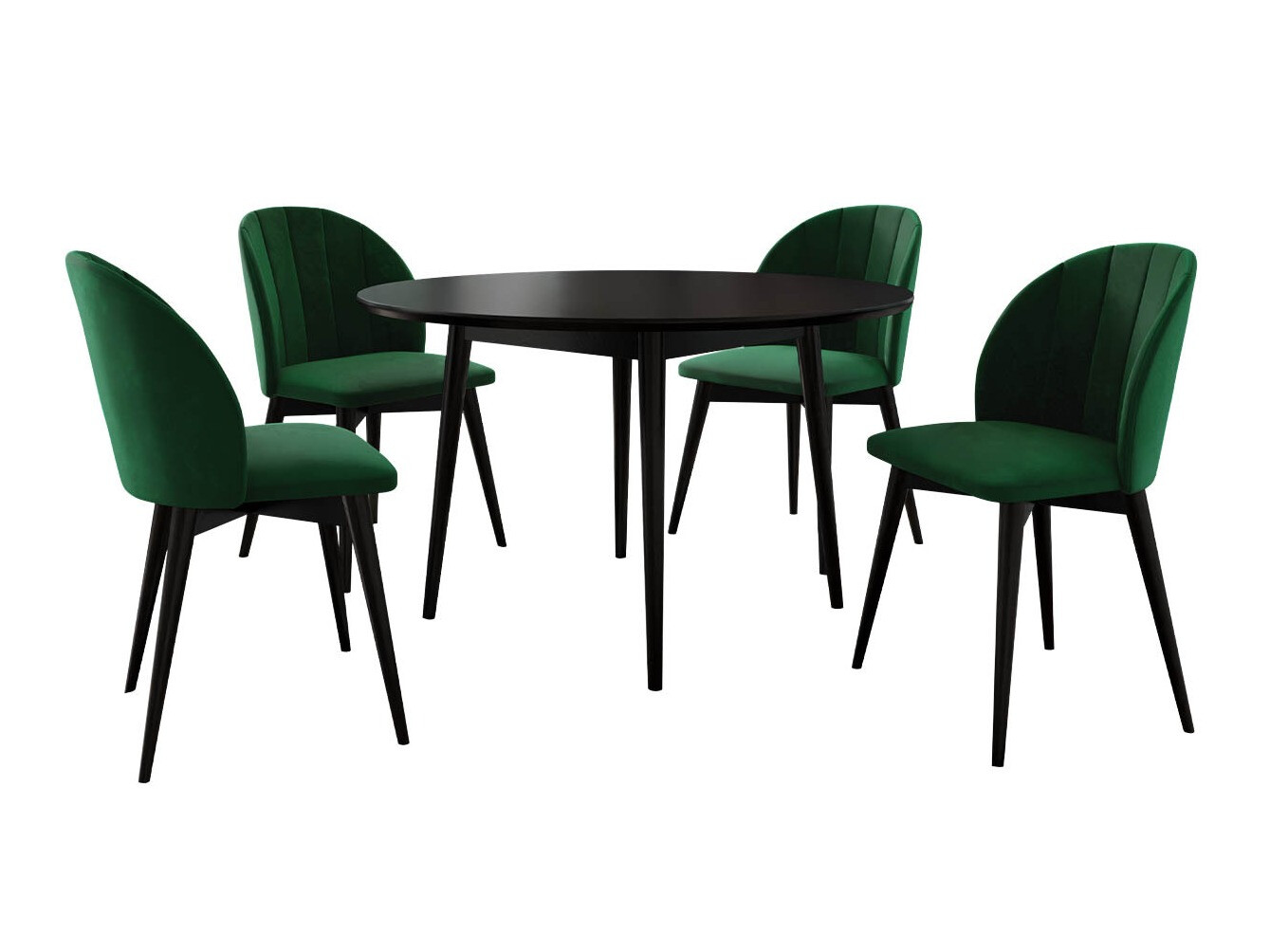 Söögitoakomplekt Racine 127 (Must + Magic Velvet 2225)