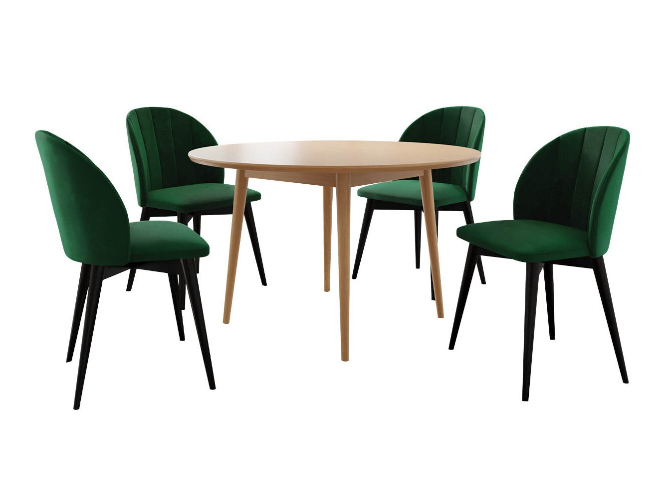 Söögitoakomplekt Racine 127 (Must + Magic Velvet 2225)