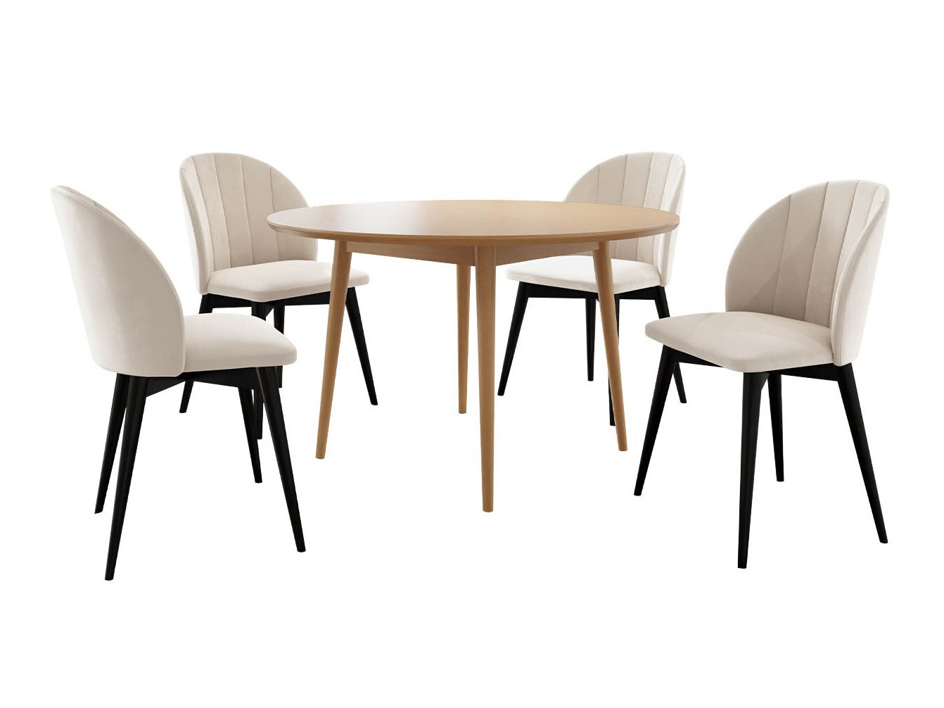 Söögitoakomplekt Racine 127 (Must + Magic Velvet 2250)