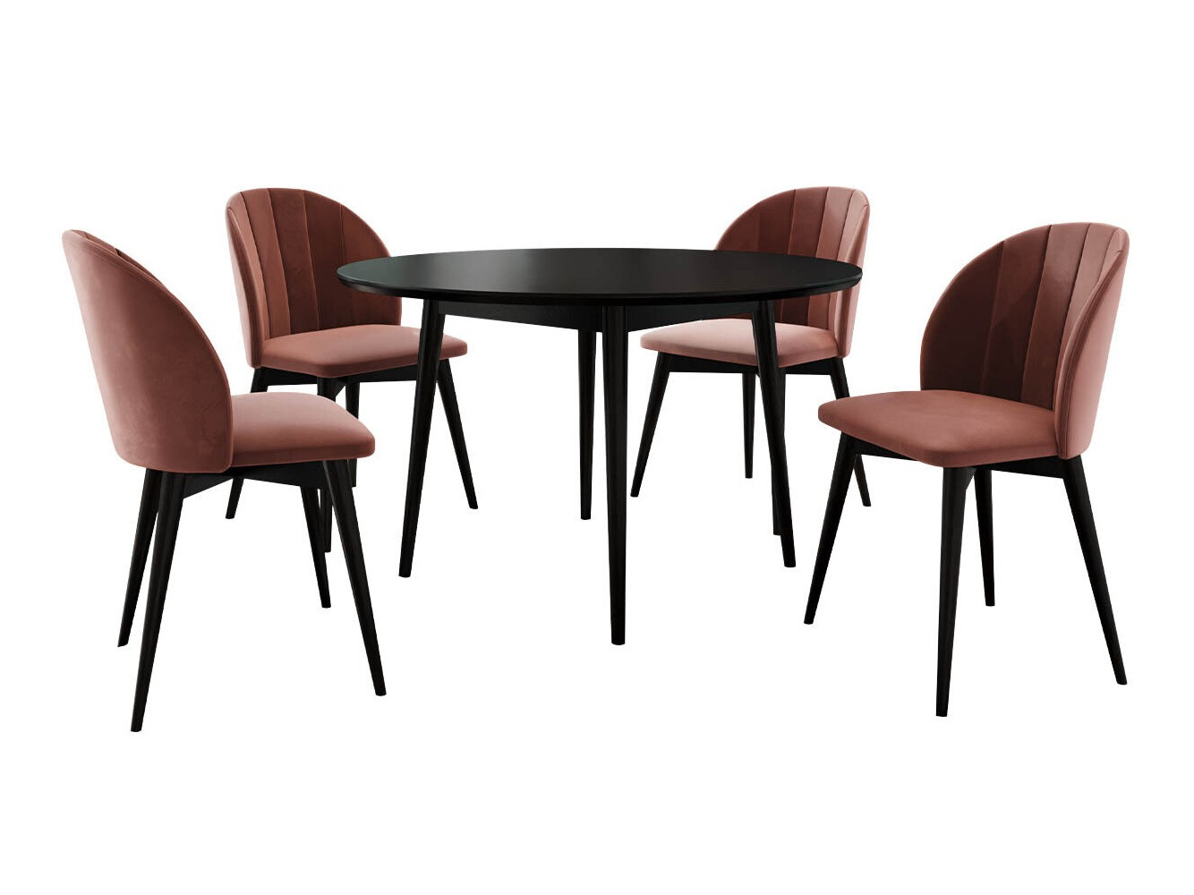 Söögitoakomplekt Racine 127 (Must + Magic Velvet 2258)