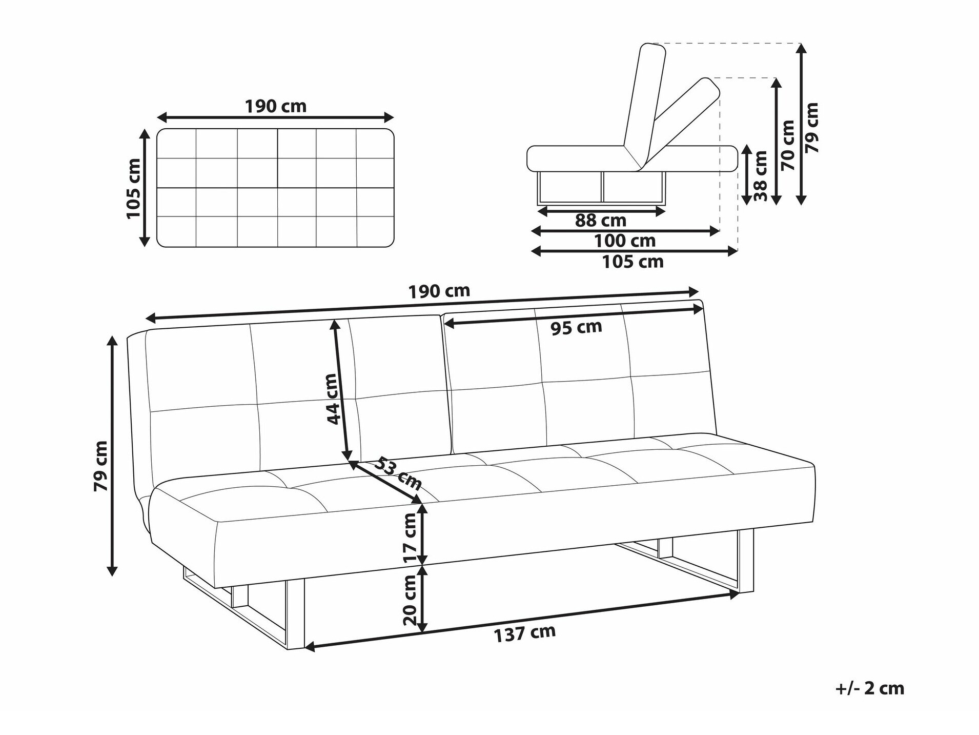 Diivanvoodi Berwyn 1559 (Sinine)