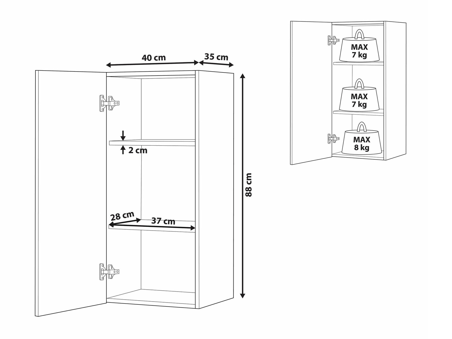 Vannitoa seinakapp Berwyn 1556 (Must)