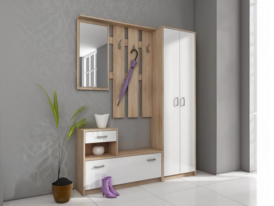 Esikukomplekt Gilroy 106 (Sonoma tamm + Valge)