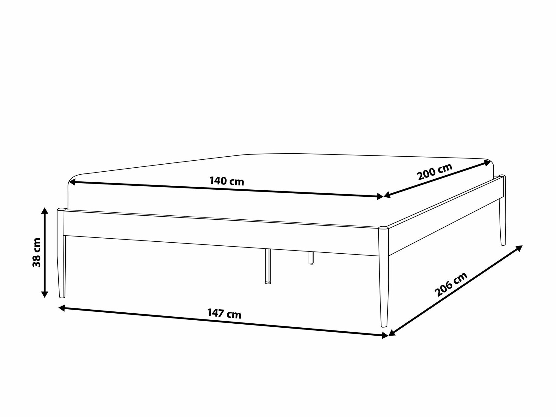 Voodi Berwyn 1588 (Must)