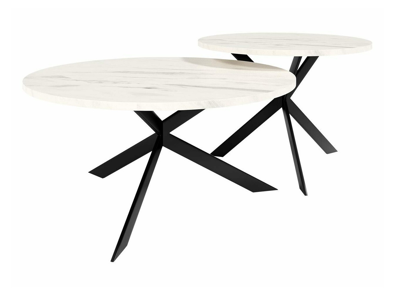 Diivanilaudade komplekt Oswego 108 (Valge marmor + Must)