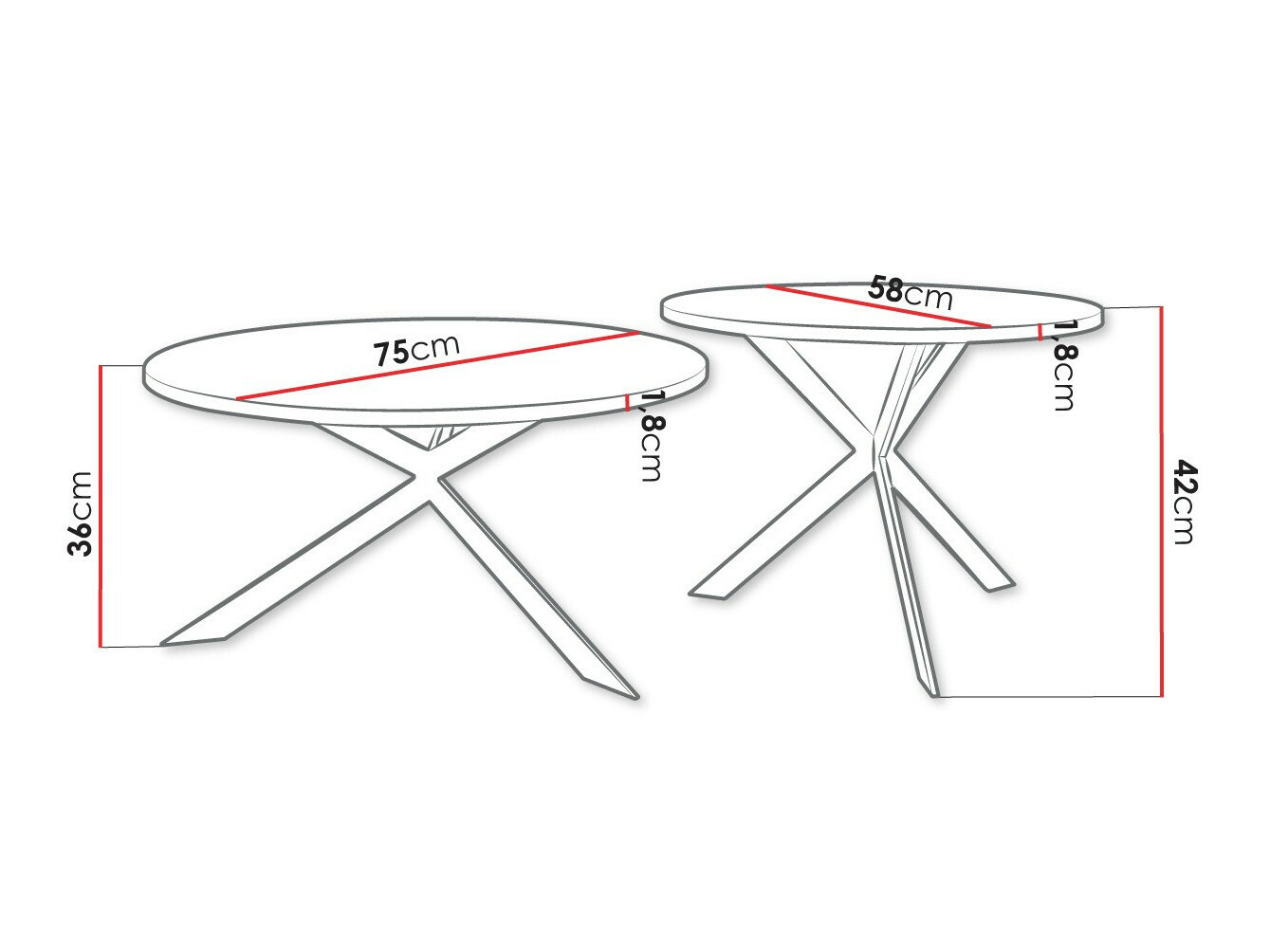 Diivanilaudade komplekt Oswego 108 (Valge + Must)