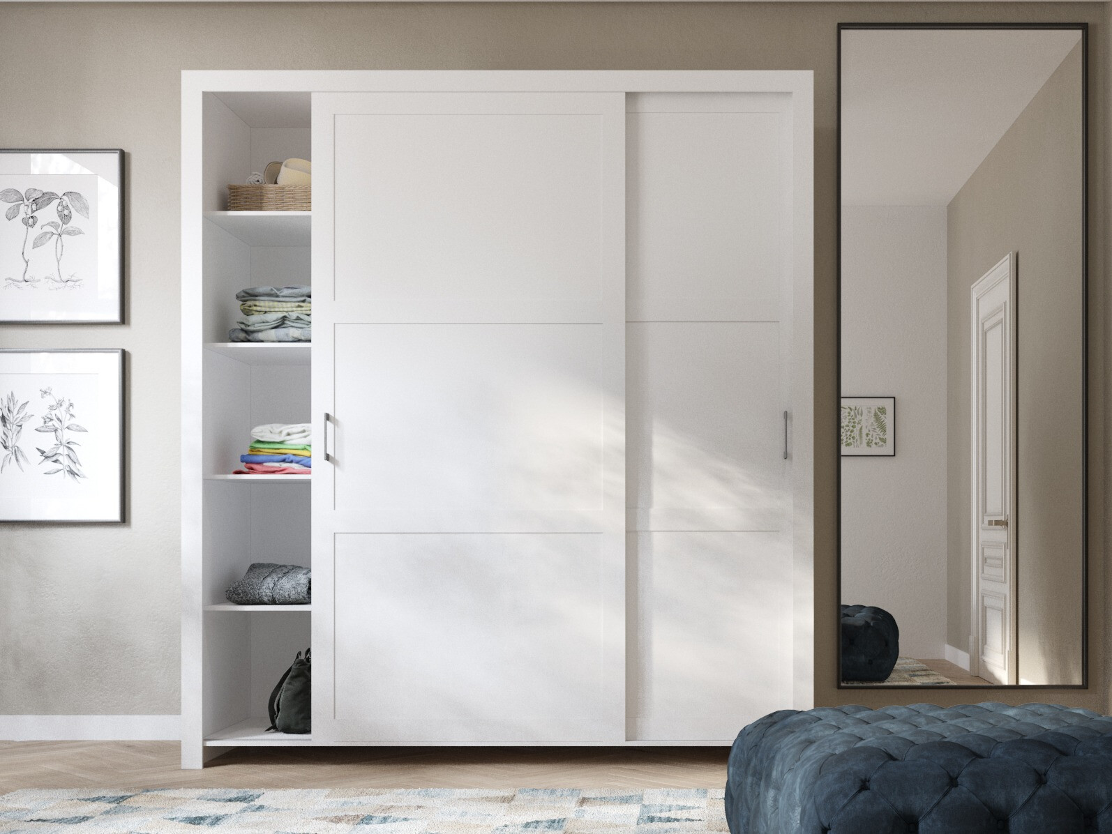 Riidekapp Murrieta 190 (Valge)