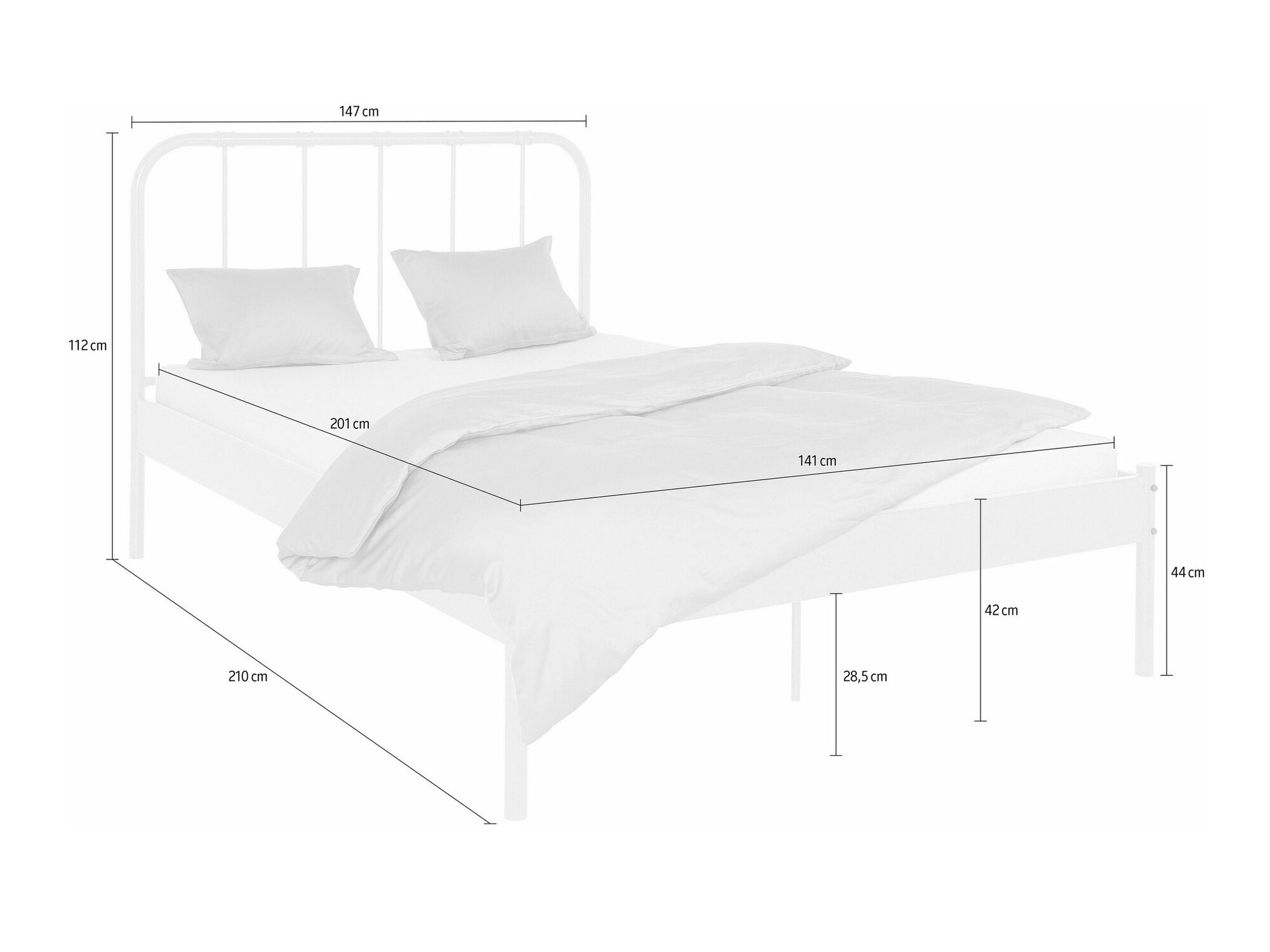 Voodi Denton 1265 (Valge)