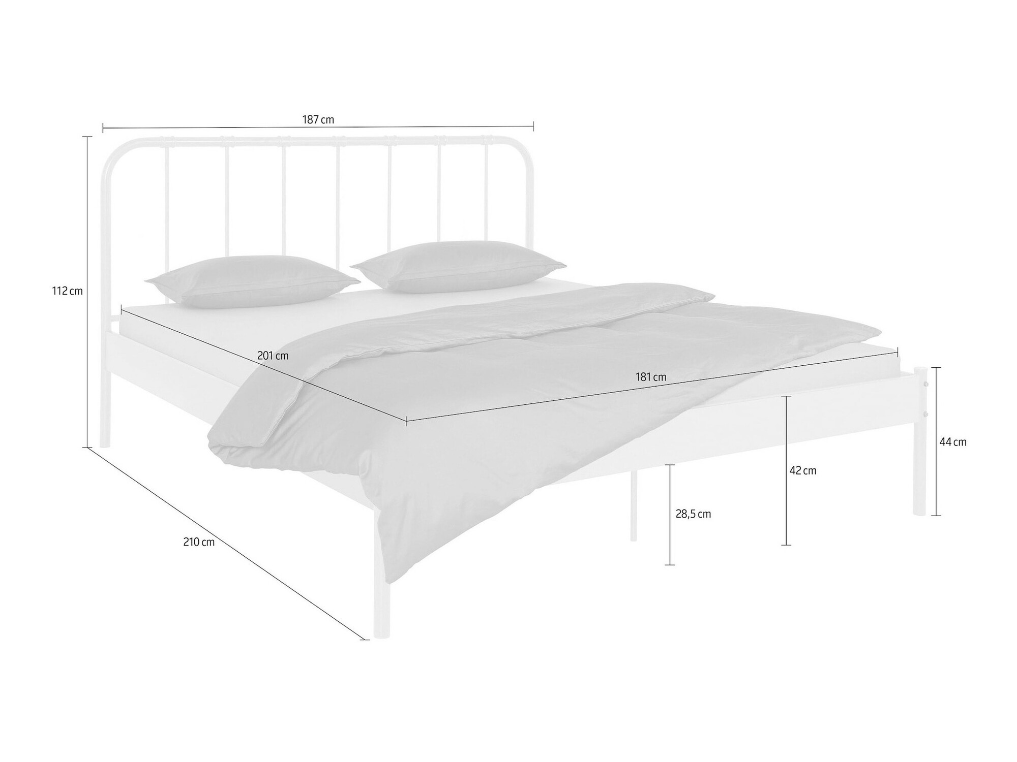 Voodi Denton 1265 (Valge)