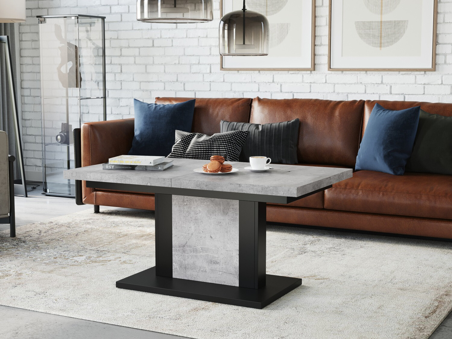 Transformer diivanilaud Glendale 103 (Betoon + Must)