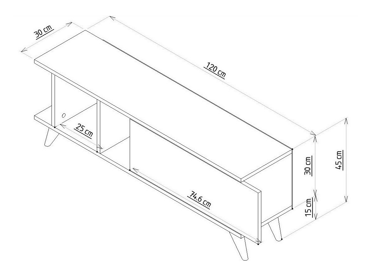 TV-alus Kailua 1952 (Tamm + Valge marmor)