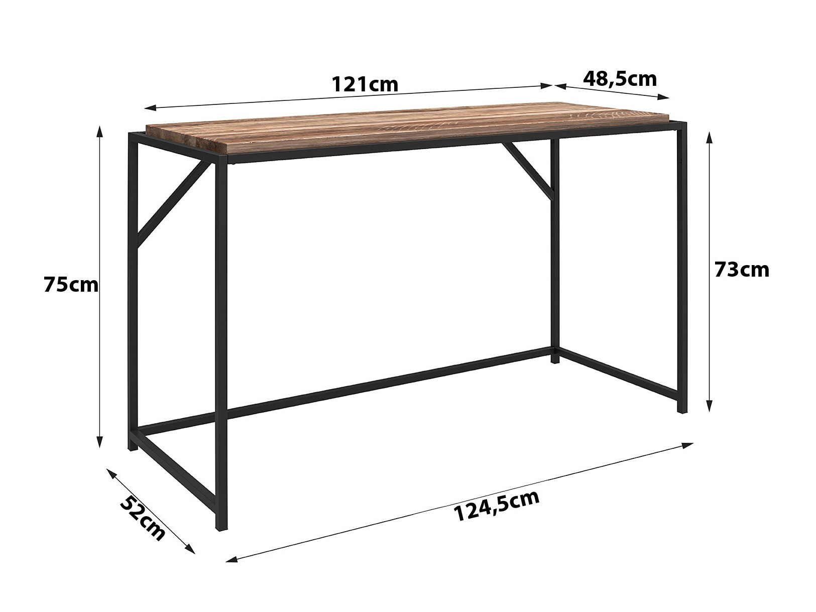 Kirjutuslaud Tulsa 637 (Tumepruun + Kuldne)