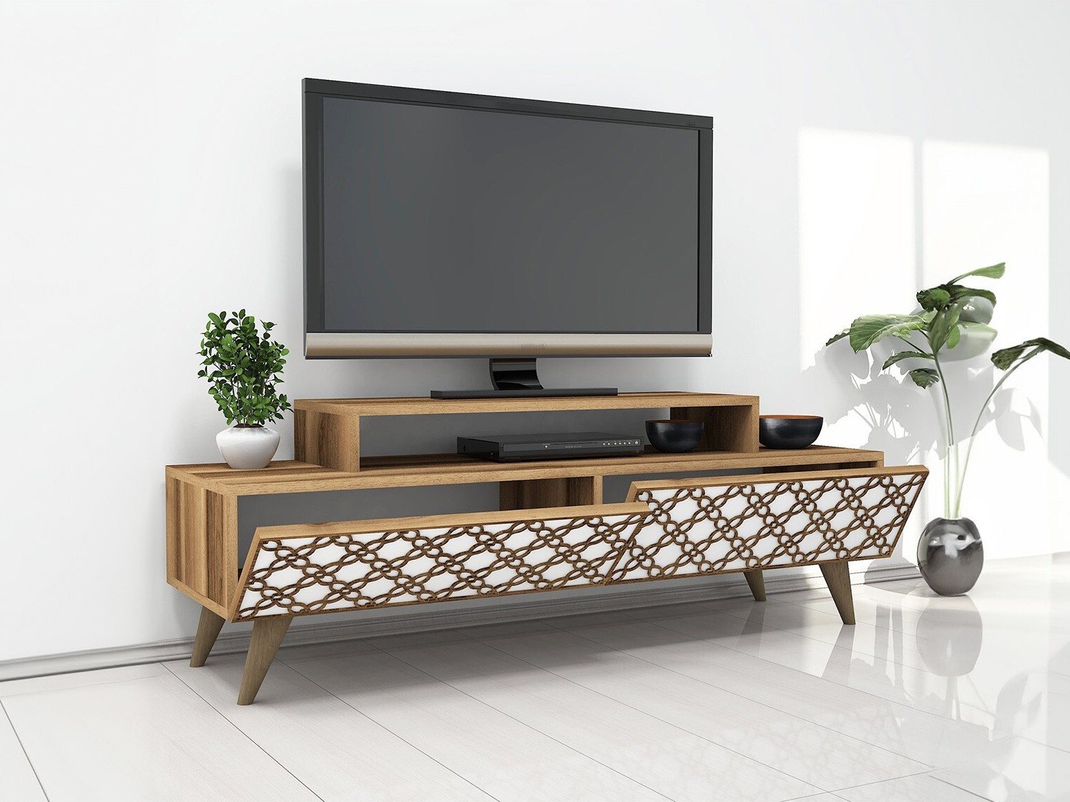 TV-alus Kailua 160 (Pähkel + Valge)