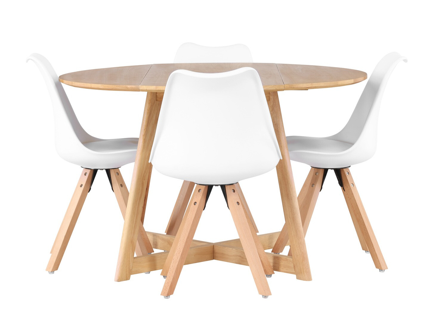 Söögitoakomplekt Dallas 4323 (Valge + Ere puit)